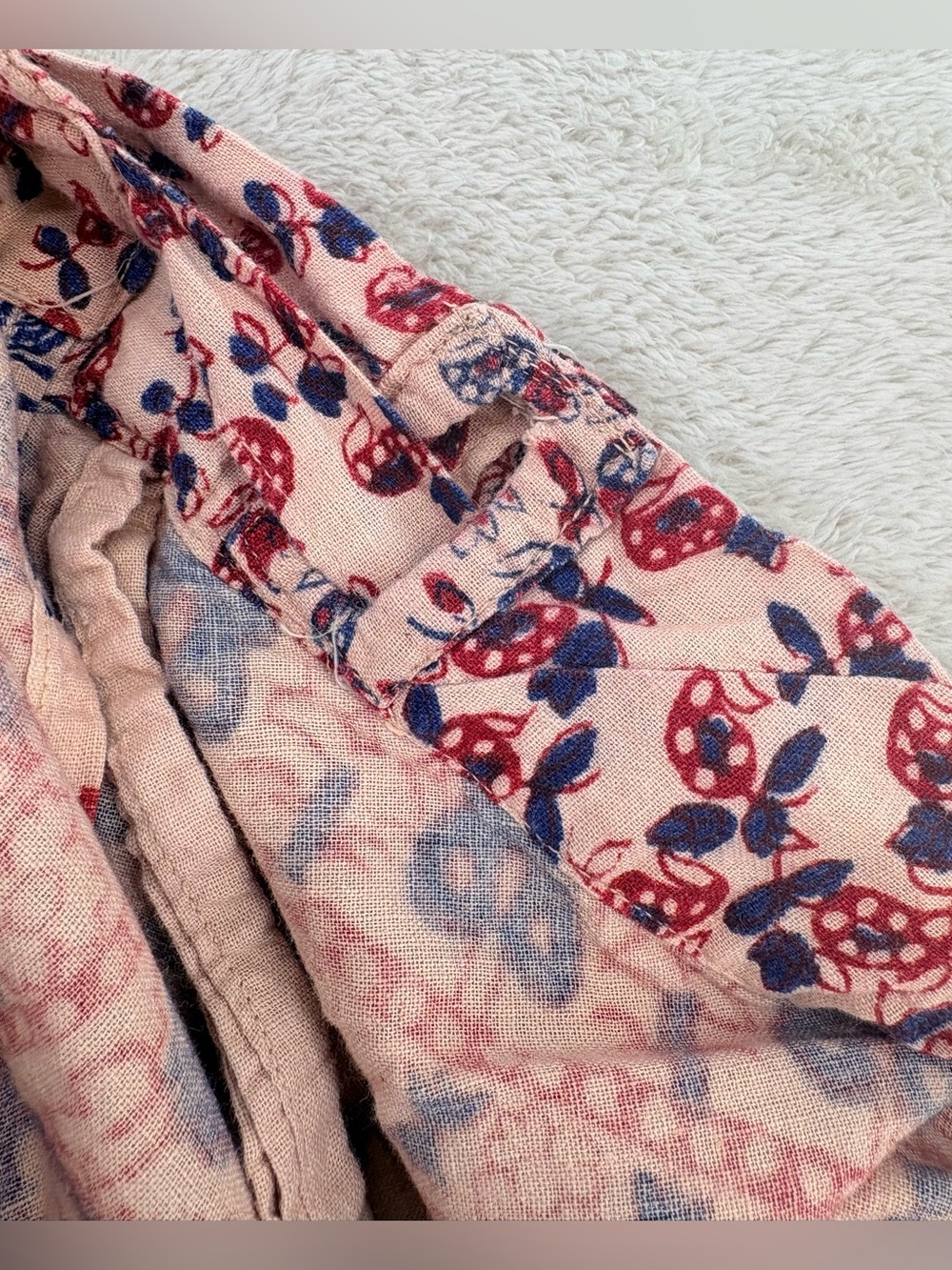Vintage 1970s Indian block printed cotton tapestry wrap skirt - Picture 5 of 6